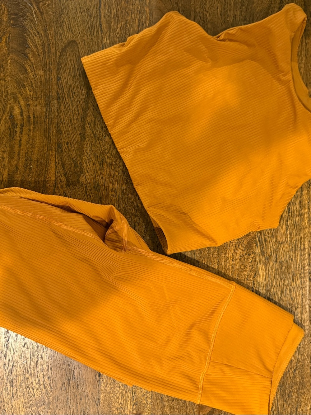 Girlfriend Collective High-Waist Yellow Active Set Leggings and Top - Picture 6 of 9